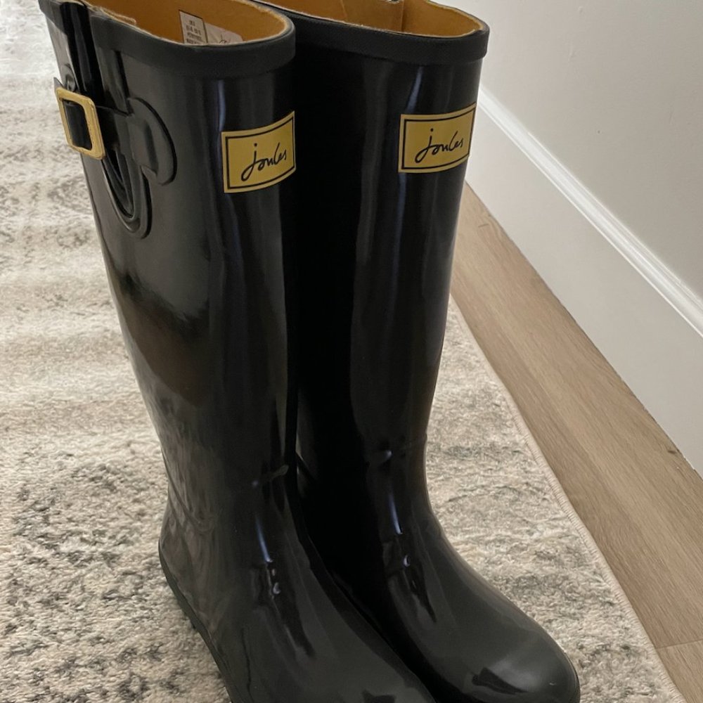 SOLD - Tall Joules Black Rain Boots - Never Been Worn Size 10
